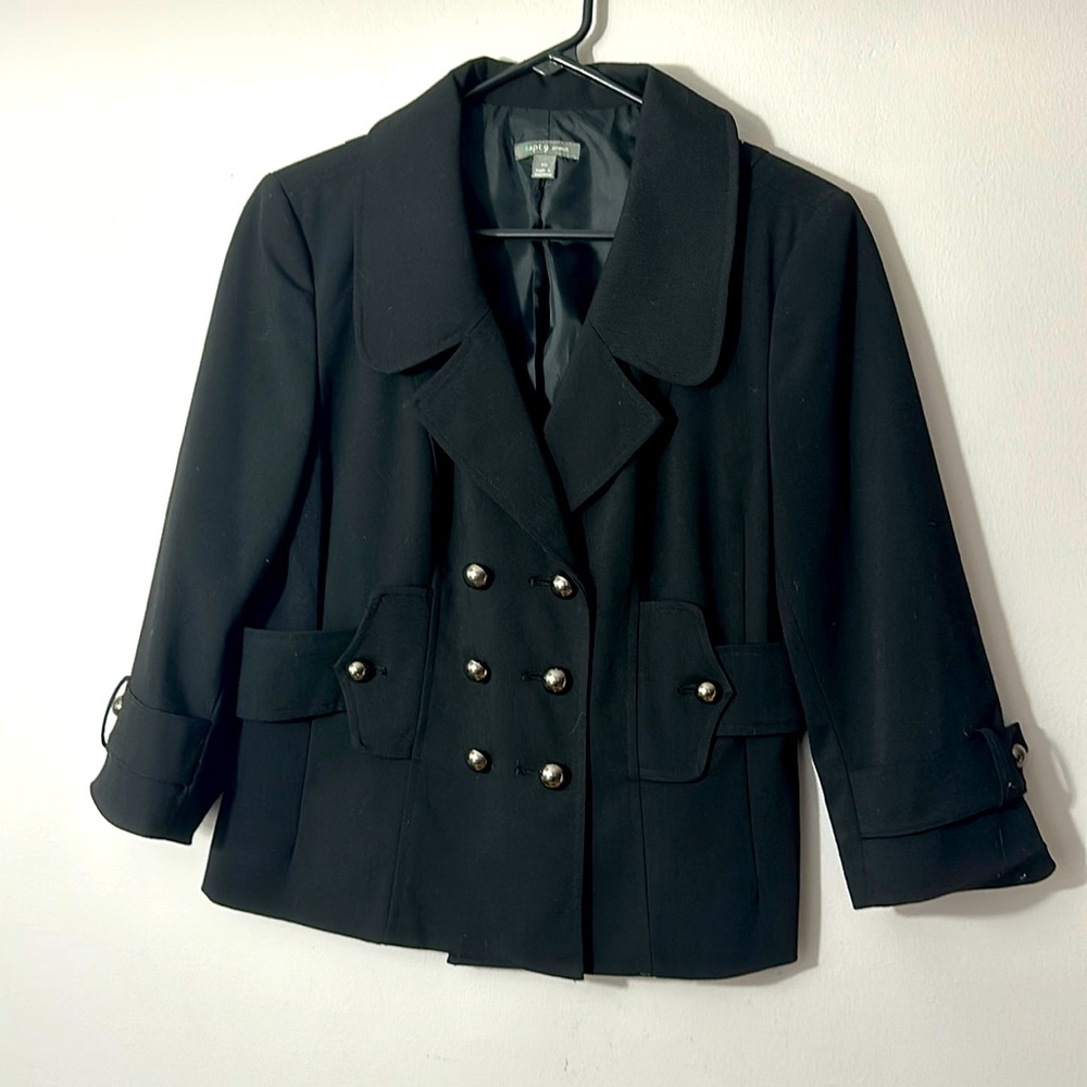 Black double breasted jacket / blazer size 10